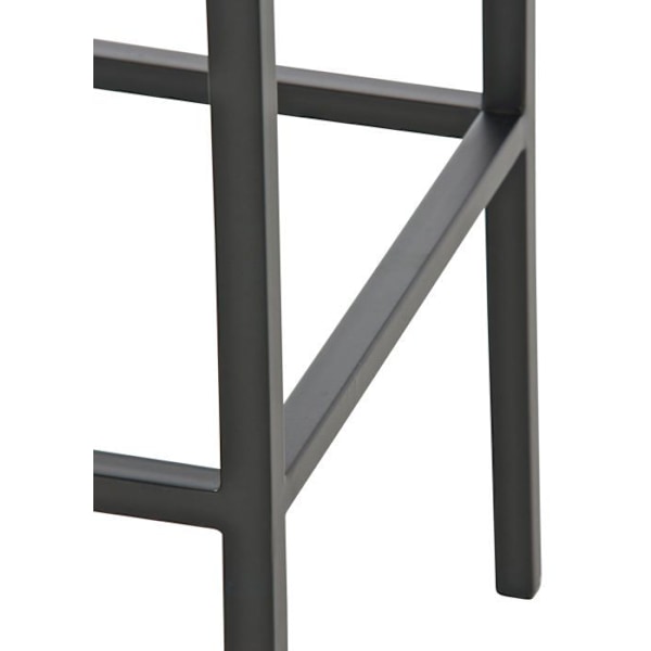 Barstol x1 med fodstøtte, enkelt design, højde 85 cm i grå PVC og sort metal 10_0005246 Grå