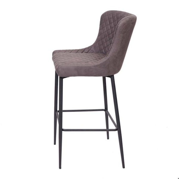Sæt med 2 barstole, stof, mørkegrå, chic og retro design