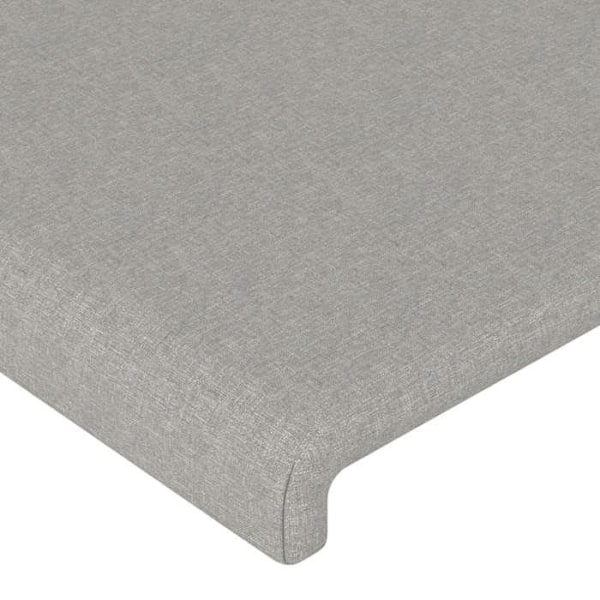 Hovedgærde til seng, soveværelse, LED-møbel 100 x 5 x 118/128, lysegråt stof