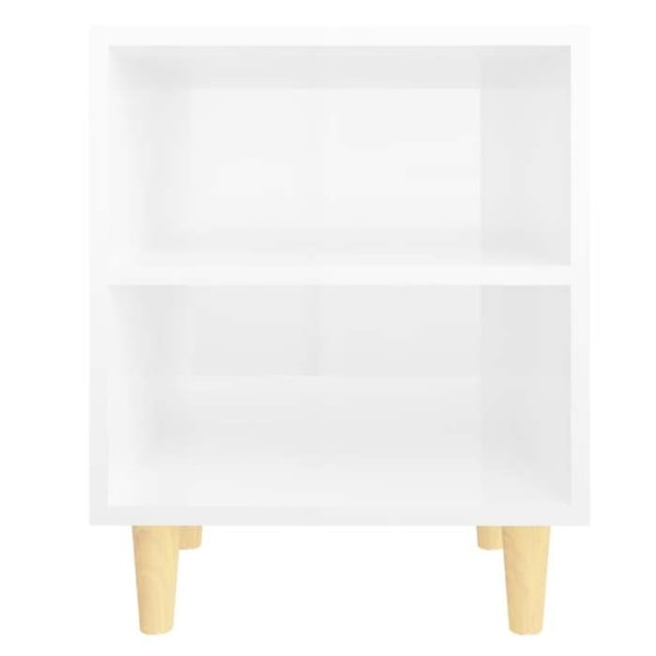 Sæt med 2 natborde med åbent rum 40 x 30 x 50 cm hvidt ingeniørtræ DEC036176 Vit