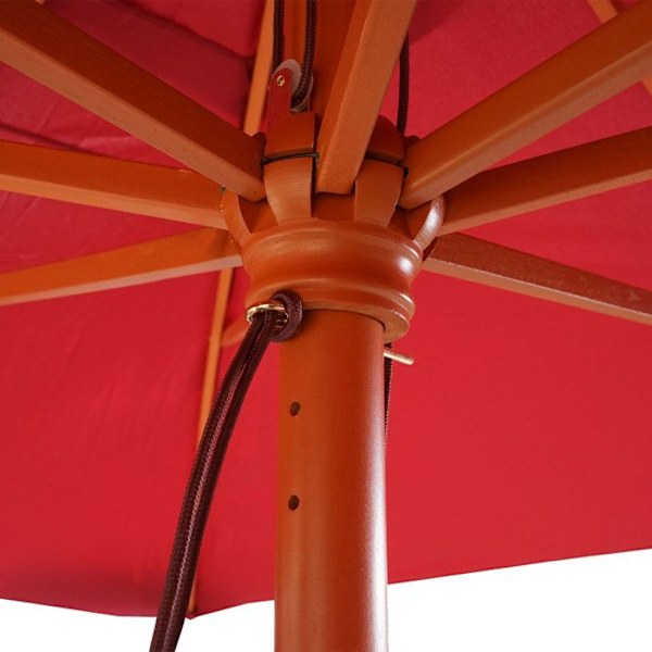 Have en haveparasol 3 x 4m rektangulær polyester/træ 6kg bordeaux