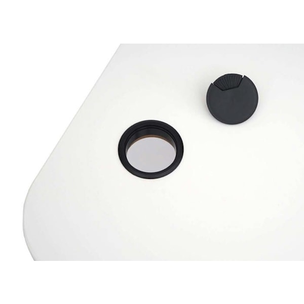 Hjørne skrivebord med elektrisk højderegulering 178 x 178 cm HDF i hvid farve med grå stålben 04_0006022 Vit