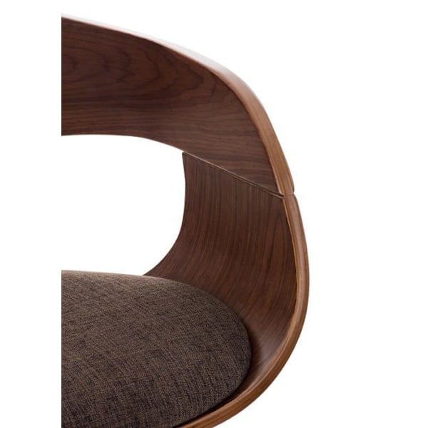 Set med 2 barstolar i skandinaviskt design i brun tyg och struktur i valnötsträ 10_0004249 kastanj
