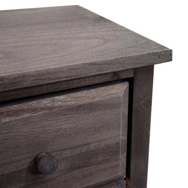 Kommode lille møbel med 4 skuffer 74x30x25 cm vintage udseende gråbrun 04_0006535 Grå
