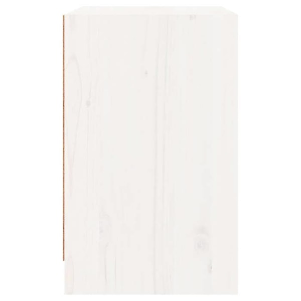 Natbord med skuffe og opbevaringsplads 40 x 31 x 50 cm af massiv hvid fyrretræ DEC033345 Vit