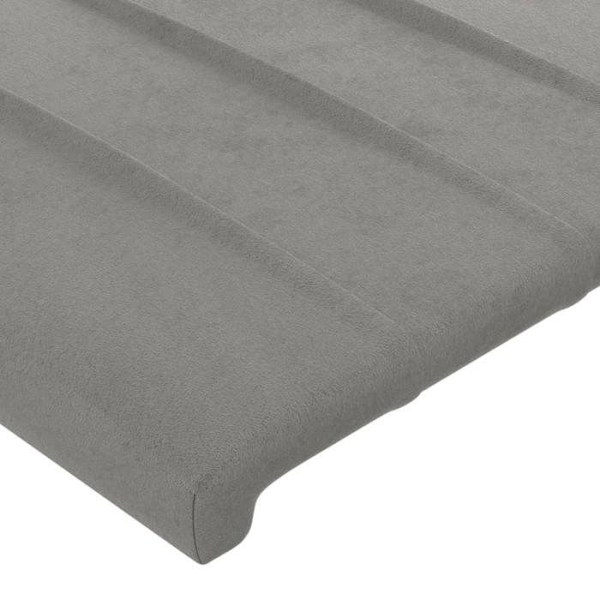 Hovedgærde til seng til soveværelse møbel 2 dele 100 x 5 x 78/88 lys grå velour Ljusgrått