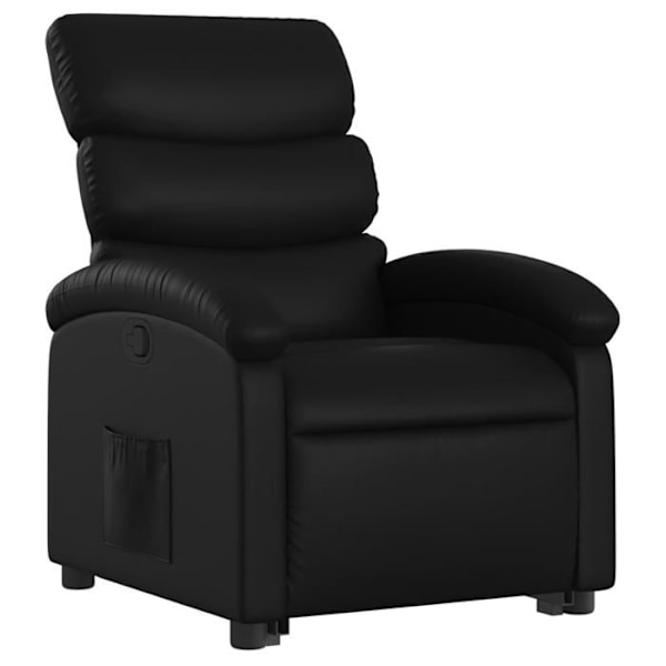 Fauteuil relax TV med komfortabel polstring og elektrisk løftefunktion i sort PVC DEC028082 Svart