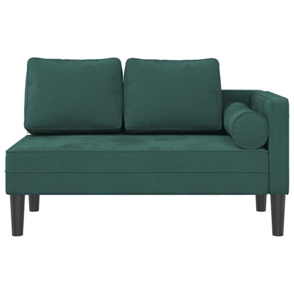 Meridienne chaise longue sofa til indendørs brug med mørkegrønne velourpuder DEC026105 Grön