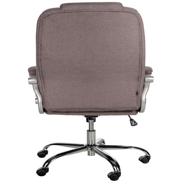 Ergonomisk kontorstol er komfortabel i taupe stof og krommetal 10_0002387 Metall