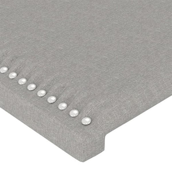 Hovedgærde til seng til soveværelse møbel 2 dele 90 x 5 x 78/88 cm lys grå stof TDL0206405 Grå