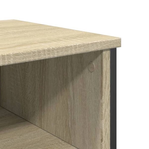 Praktisk console sidobord med förvaringsfack 100 x 35 x 74,5 cm ingenjörsträ färg ek och metall DEC031 kastanj