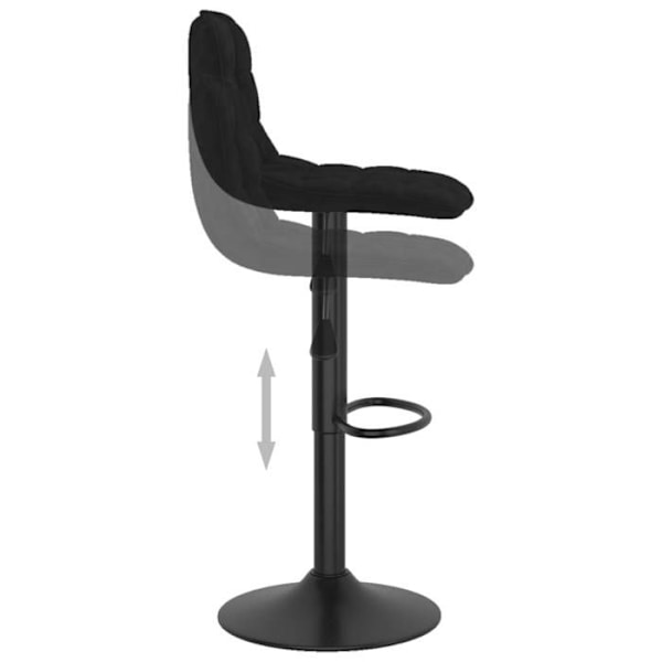 Barstol x1 moderne høj stol i velour og sort stål DEC029529 Svart