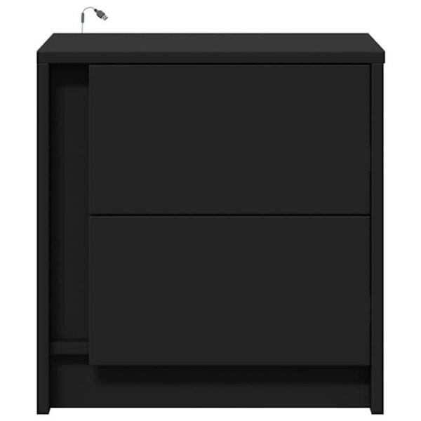 Sæt med 2 natbord med skuffer og LED 43 x 34 x 45 cm i sort ingeniørtræ DEC032858 kastanj