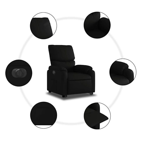 Fauteuil relax TV med elektrisk løft funktion, meget komfortabel i sort PVC DEC028469 Svart
