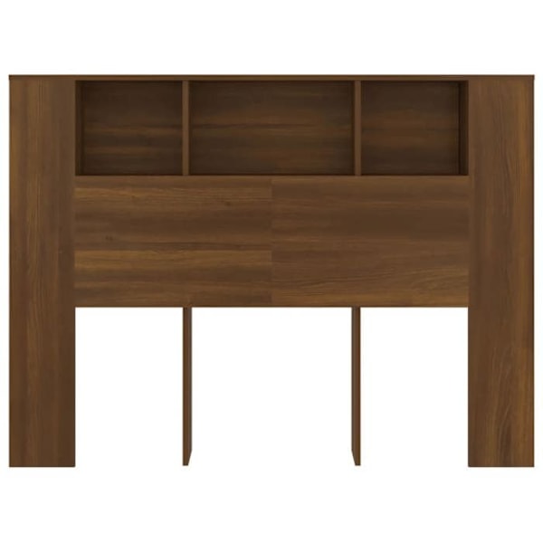 Hovedgærde - MDF - 140 cm - Brun - Indbygget opbevaring - Moderne stil kastanj