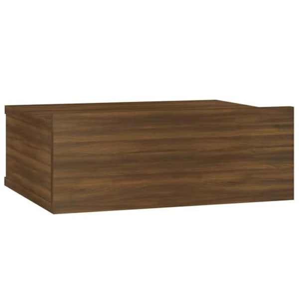 Væghængt natbord med skuffe 40 x 30 x 15 cm brunt ingeniørs træ DEC033922 kastanj