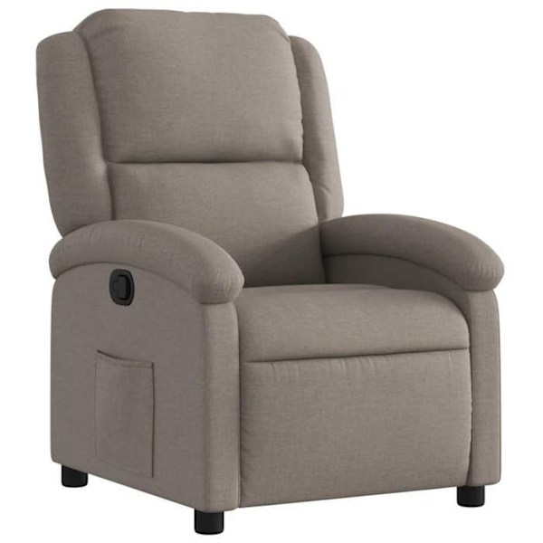 Fauteuil relax TV med komfortabel polstring og manuel hældningsfunktion i taupe stof DEC028182 Guld