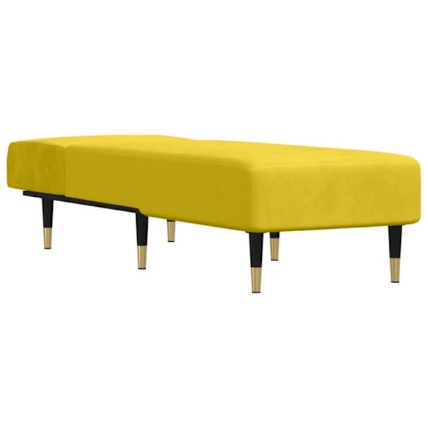 Meridienne chaise longue för inomhus tre positioner konvertibla i gul sammet DEC026196 Gul