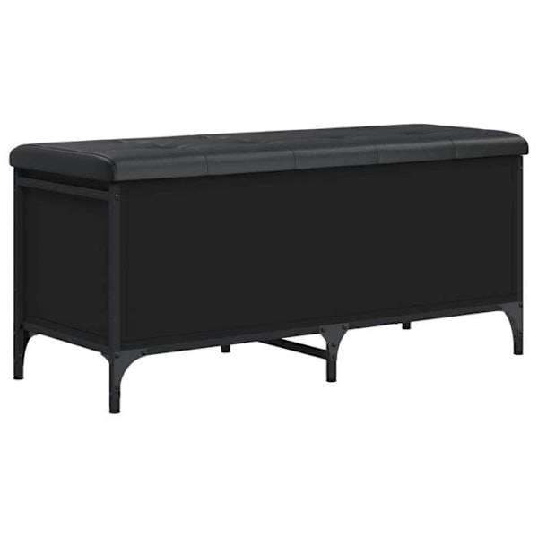 Bænkbænk med opbevaringsplads 102 x 42 x 45 cm, sort ingeniørtræ, metalramme DEC024770 kastanj