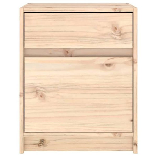 Yöpöytä, jossa on laatikko ja ovi sisältöön, koko 40 x 31 x 50 cm, käsittelemätöntä mäntyä DEC032955 kastanj