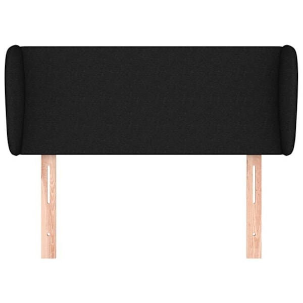 Hovedgærde til sengeaccessory soveværelse møbel med sidekant 103 x 23 x 78/88 sort stof Svart