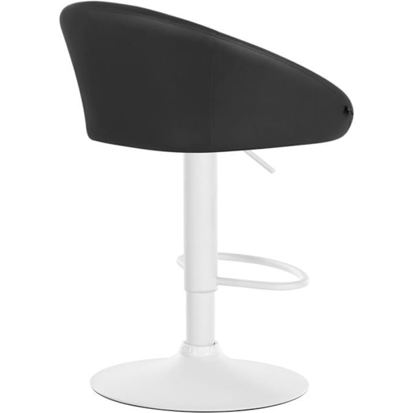 Sæde med 360° drejefunktion, justerbar højde, sort PVC, metalstel i hvid. 10_0004768 Vit