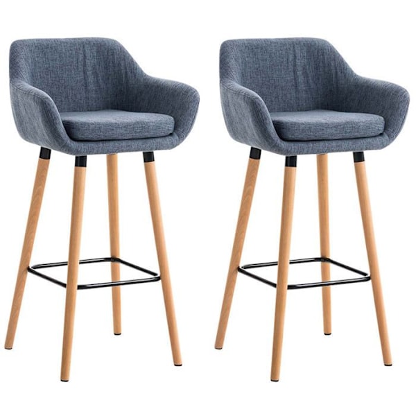Barstolar - Ej specificerat - 2-pack - Blått tyg - Armstöd - Modern design Blå