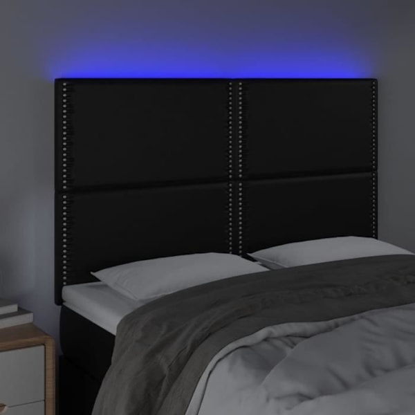 Senggavl tilbehør soveværelse møbel med LED 144 x 5 x 118/128 syntetisk sort