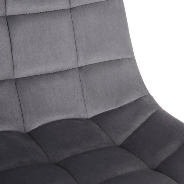 Kontorsstol i grå velour med hjul, modern design, höjdjusterbar BUR10595 Grå