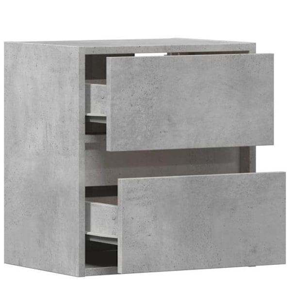 Væghængt natbord med LED-lys 41 x 31 x 45 cm i grå ingeniørtræ DEC034194 kastanj