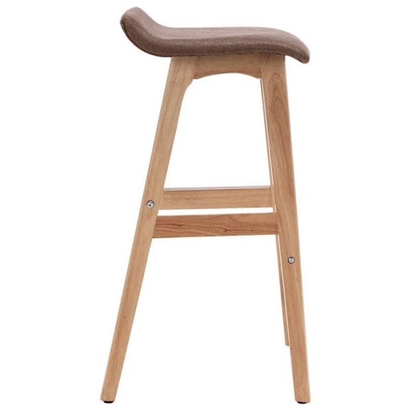Bar Stool x1 korkea tuoli taupe-kankaasta ja puusta DEC029328 kastanj