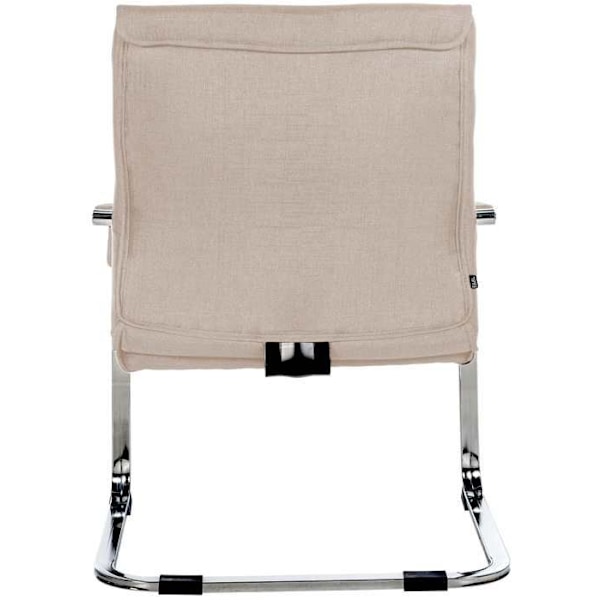 Kontorsstol besökarsäte utan hjul, metallkrom sledbas och sits i taupe tyg 10_0003359 Metall