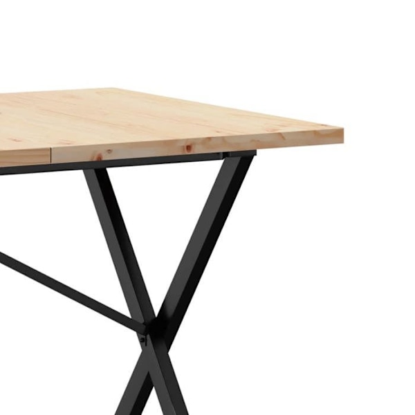"Industriel design spisebord 140 x 80 x 75,5 cm massivt fyrretræ og stål DEC036803" kastanj