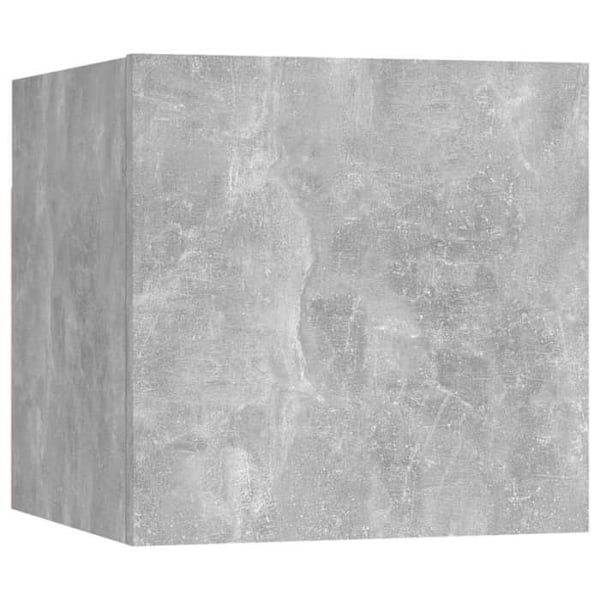 Væghængt natbord med opbevaringsrum med dør 30,5 x 30 x 30 cm gråt ingeniørtræ DEC033965 kastanj
