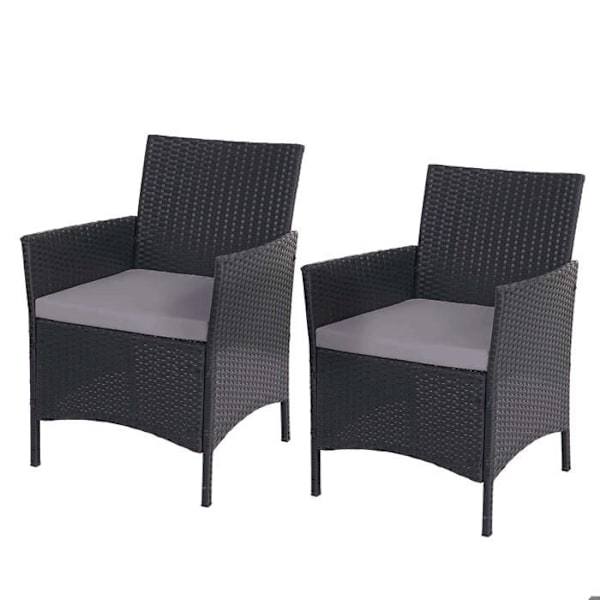 2-1-1 Havenmøbler Garnir Halden, Sæde Værelse Lounge Sæt Sofa ~ Antracit, Pude Antracit