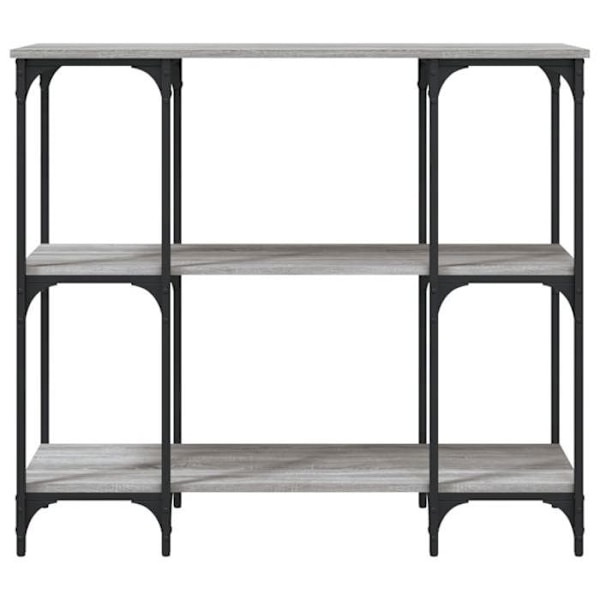 Funktionsdygtig og stilfuld indgangskonsol med hylder 102 x 35 x 90 cm i grå ingenieurtræ og metal DEC032213 kastanj