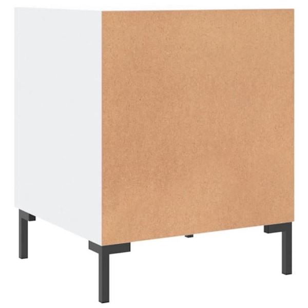Nattbord med kompartiment med dør 40 x 40 x 50 cm hvidt ingeniørtræ DEC033394 Vit
