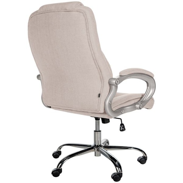 Ergonomisk kontorsstol är bekväm i creme färg och krommetall 10_0002384 Grädde