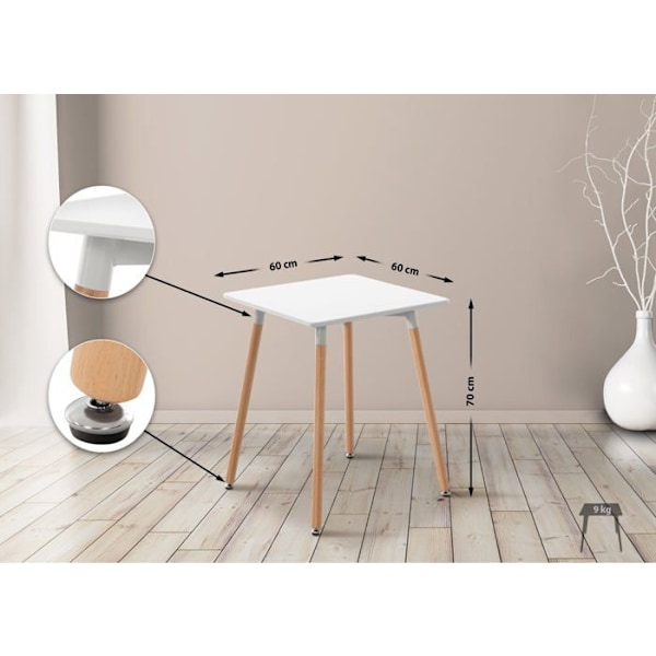 Køkkenbord sidebord bredde 60 cm højde 75 cm MDF hvid 10_0005532 Vit