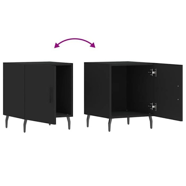 Natteskab med skab med dør 40 x 40 x 50 cm sort ingeniørtræ DEC034465 kastanj