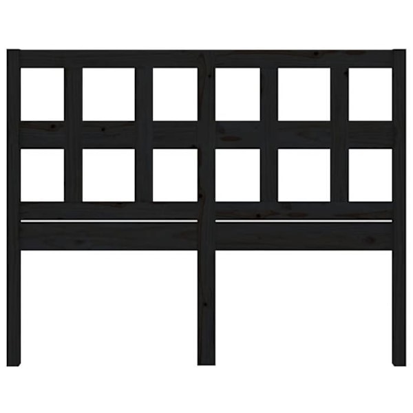 Hovedgærde - Fyrretræ - Sort - 125,5 x 4 x 100 cm - Moderne design - Rustik charme Svart