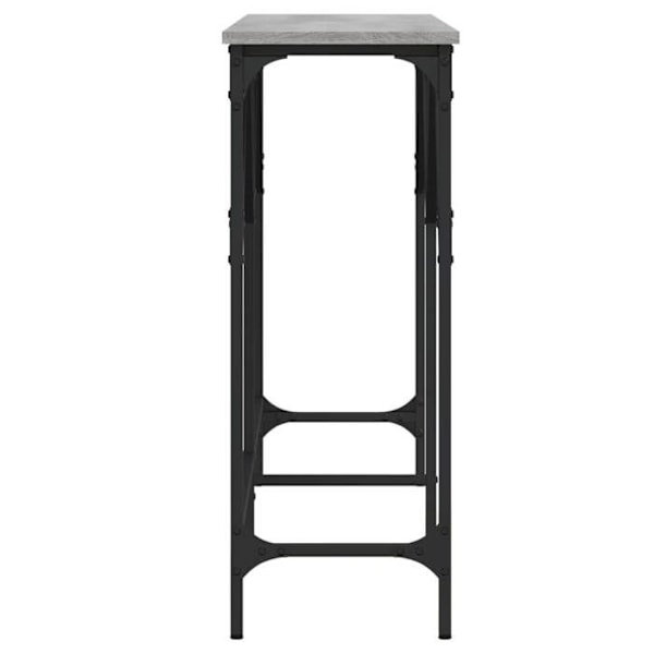 Moderne entrekonsol møbel sidebord 140 x 29 x 75 cm ingeniørtræ grå og metal DEC032216 kastanj
