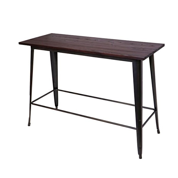 Barbord, hög bistrobord i industriell design i olivträ 106x147x60cm vintage brun svart 04_0001246 kastanj