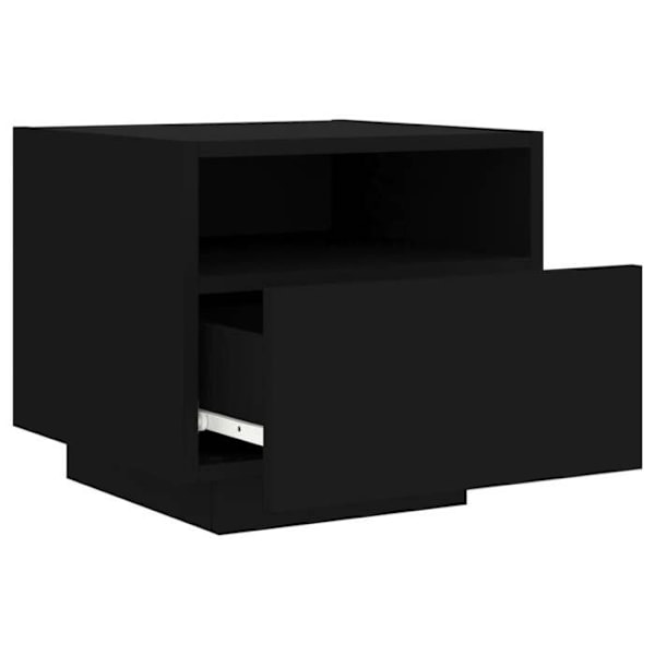 Sæt af 2 natborde med skuffer og RGB LED-lys 40 x 39 x 37 cm sort ingeniørtræ DEC032834 kastanj