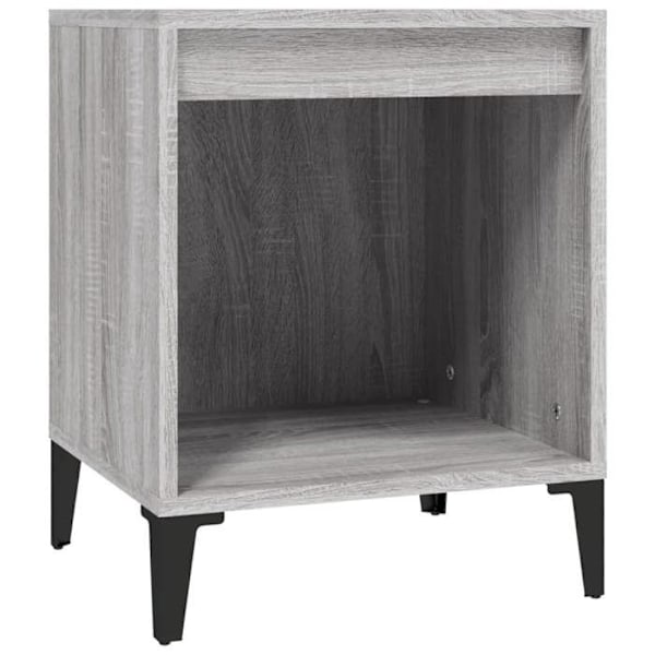 2 kpl yöpöytiä avotilalla 40 x 35 x 50 cm harmaata insinööripuuta ja metallia DEC035690 kastanj