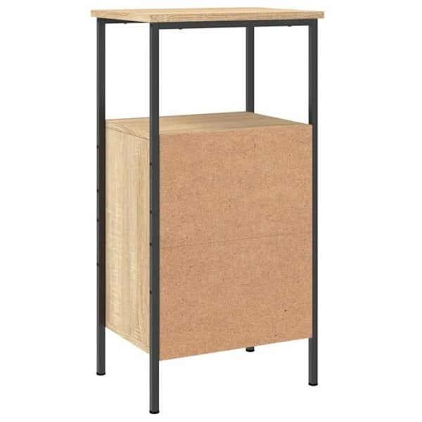 Yöpöytä säilytysosastolla ja ovella 41 x 31 x 80 cm tekopuun ja metallin yhdistelmä DEC033874 kastanj