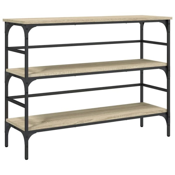 Konsolbord med praktiska hyllor för förvaring 100 x 32 x 75 cm i brun ingenjörsträ och metall DEC031906 kastanj
