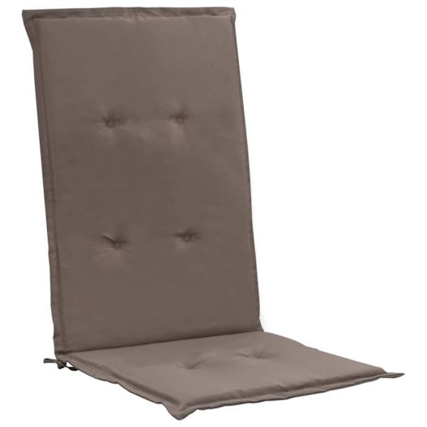 set om 4 trädgårdsstolar kuddar 100% polyester vattentäta taupe 120 x 50 x 3