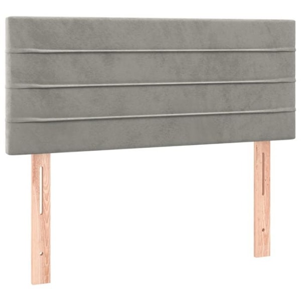 Hovedgærde til seng til soveværelse med LED-møbel 100 x 5 x 78/88 cm i lys grå velour TDL0201448 Grå