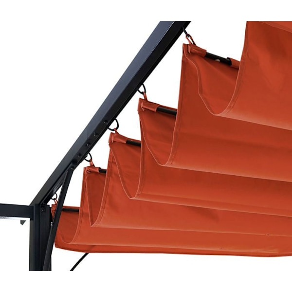 Pergola puutarhapaviljonki vakaa rakenne 6 + avattava katto 3 x 3m Terraçotta